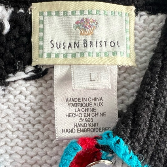 Vintage NWT Deadstock Hand Knit Western Sweater Vest Red Rodeo Horse Womens L - Picture 7 of 8